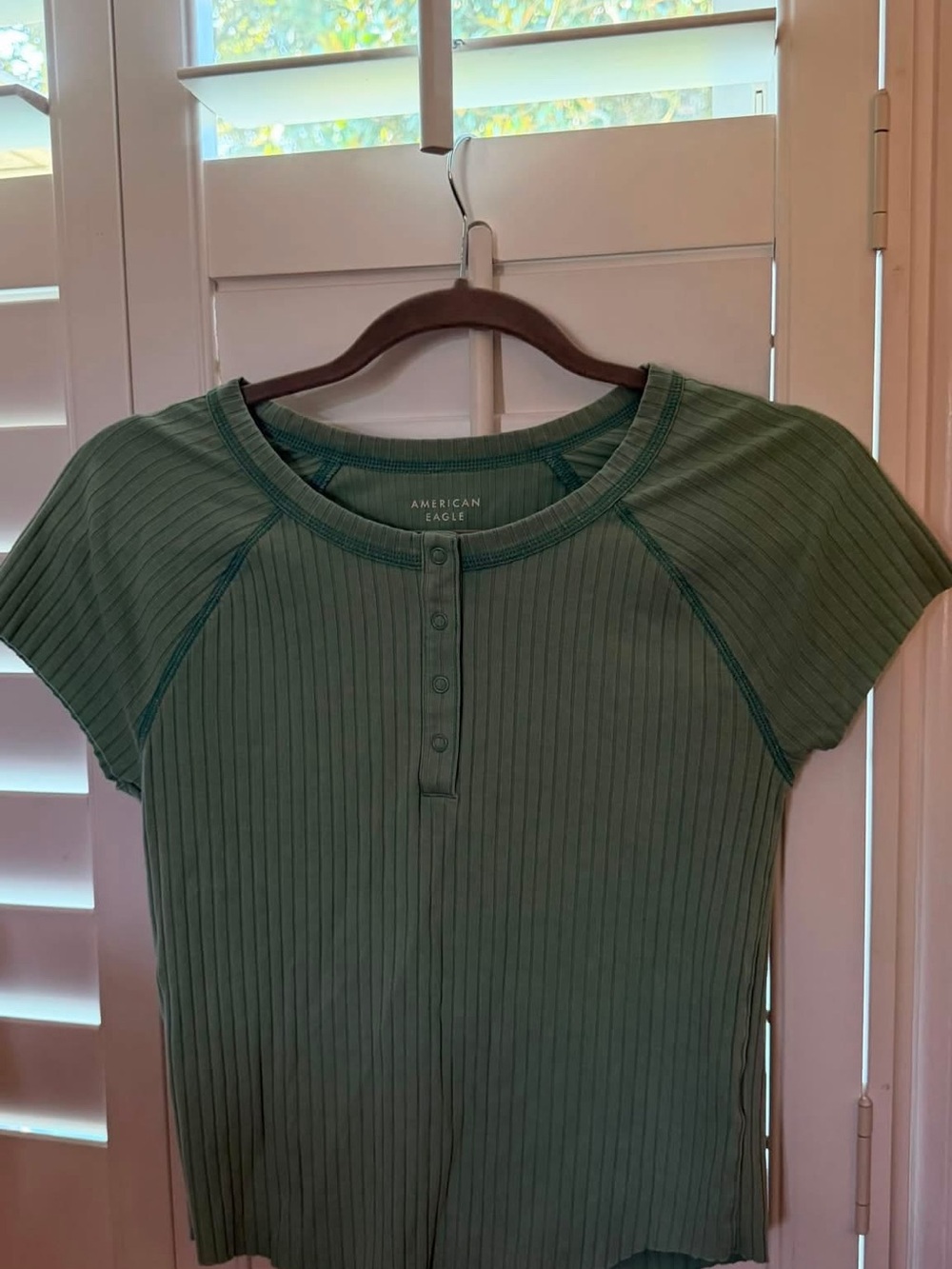 American Eagle Outfitters Ribbed Short Sleeve Henley Lot of 3